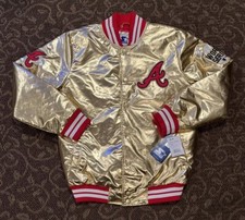Atlanta Braves STARTER Jacket Size Small Baseball Bomber Gold 2021 World Series