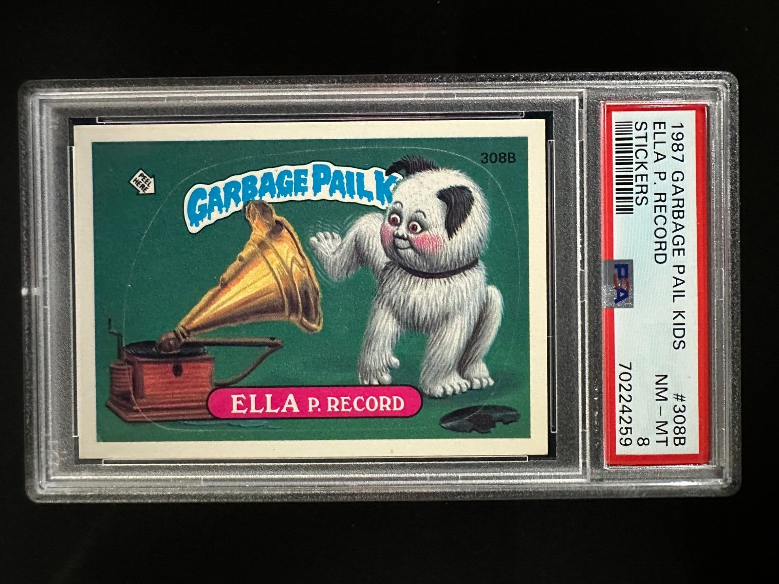 1987 Garbage Pail Kids #308B - Ella P. Record - PSA 8