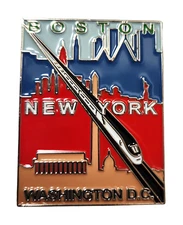 Amtrak Acela Collector Edition Enameled Lapel Hat Pin NYC Boston Washington DC