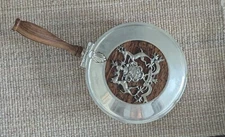 Silver Plate Silent Butler / made in Italy  / Crest "Honor" Wood Handle 5.5" 