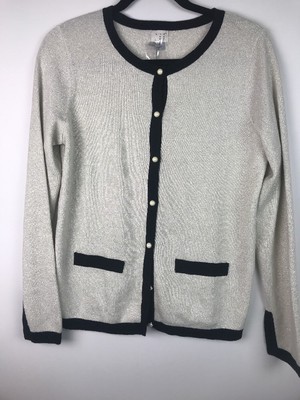 289) NEW A New Day Womens White Embellished pearl button Cardigan  