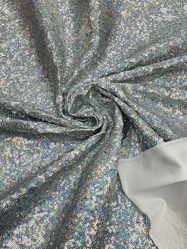 Mini Glitz Sequins on a 4 Way Stretch Spandex Fabric- Sold by The Yard. - Picture 17 of 20
