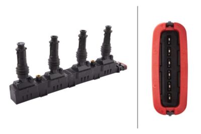 HELLA Zündspule 5DA 358 000-201 - 12V 6-polig Mit Zündkerzenstecker