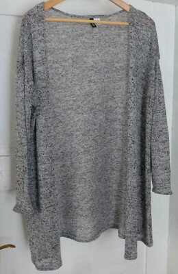 Divided by H&M Offene Strickjacke schwarz-weiß meliert Gr. M