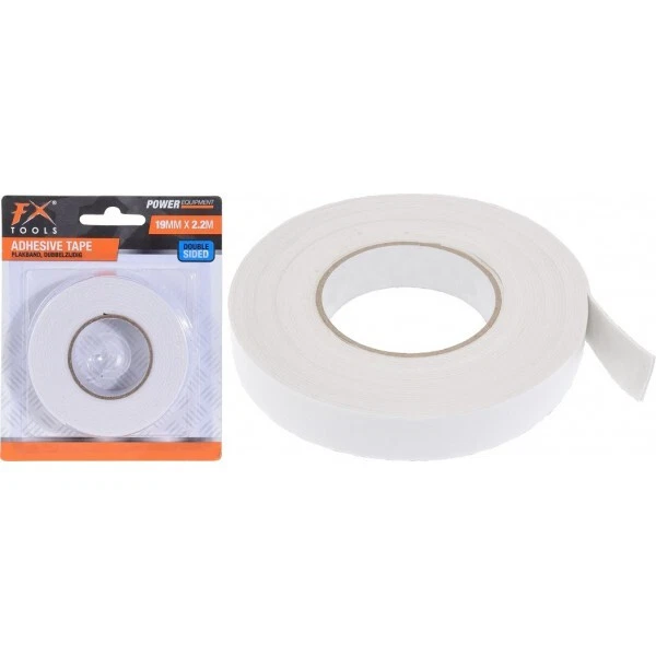 Ruban double face, rouleau adhésif double face 19 mm x 2.2 mètres