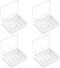 25 Slots Bobbin Organizer, Transparent Plastic Bobbin Case, Empty Spools Box for