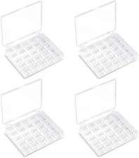 25 Slots Bobbin Organizer, Transparent Plastic Bobbin Case, Empty Spools Box for