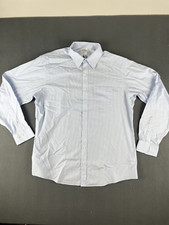 Brooks Brothers Shirt Men's 17 - 6/7 Blue Regent Plaid Oxford Non Iron Dress