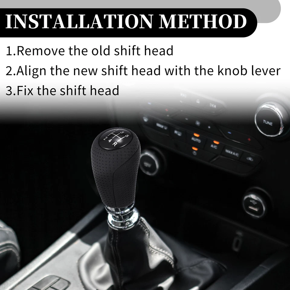 Pomo de cambio de marchas manual de 5 velocidades para Mazda 626 93-02 plástico imitación cuero negro Foto 4 de 4