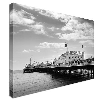 Brighton Palace Pier mit Fahnen Leinwand Wandbild Bild Druck