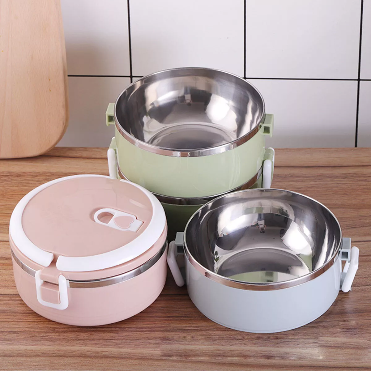 Hot Food Container For Round Heated Bento New Stainless Steel Thermal Lunch  Box