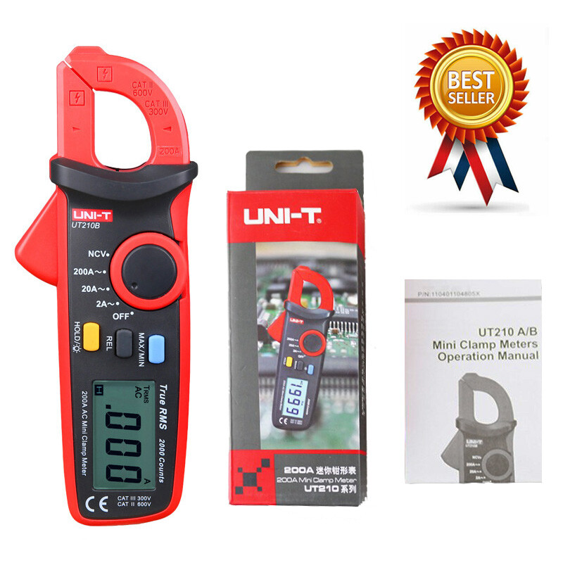 UNI-T UT210B True RMS 200A AC Mini Clamp Meters Ammeter w/ NCV Bac