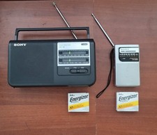 SONY ICF-38 Portable FM/AM 2 Band Radio  Sony ICF-S10MK2 Lot of 2 Incl' Battery
