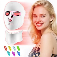 Red Light Therapy Mask for Face  Neck, Cordless LED Light Therapy Mask, Red ...