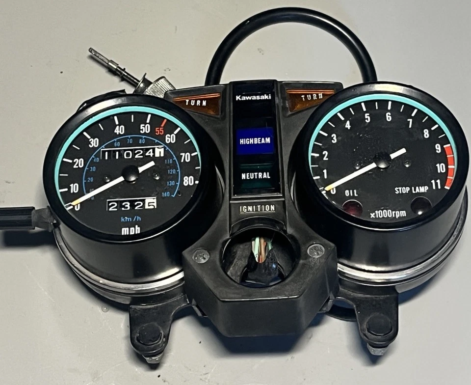 1982 80-83 Kawasaki KZ440 LTD OEM Guages Cluster Speedometer Tachometer Tested - Image 3 of 4