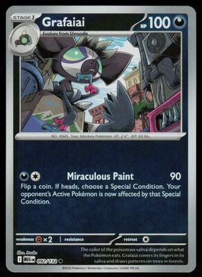 Grafaiai 092/132 Common Mega Evolution Pokemon Reverse Holo Near Mint
