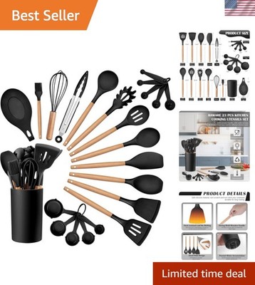 Kitchen Cooking Utensils Set, 23-Piece Silicone Kitchen Utensils Spatula Set ...