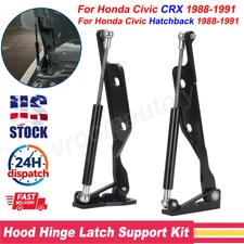 For Honda Civic CRX & Hatchback Aluminum Gas Hood Hinge Latch Support 1988-1991