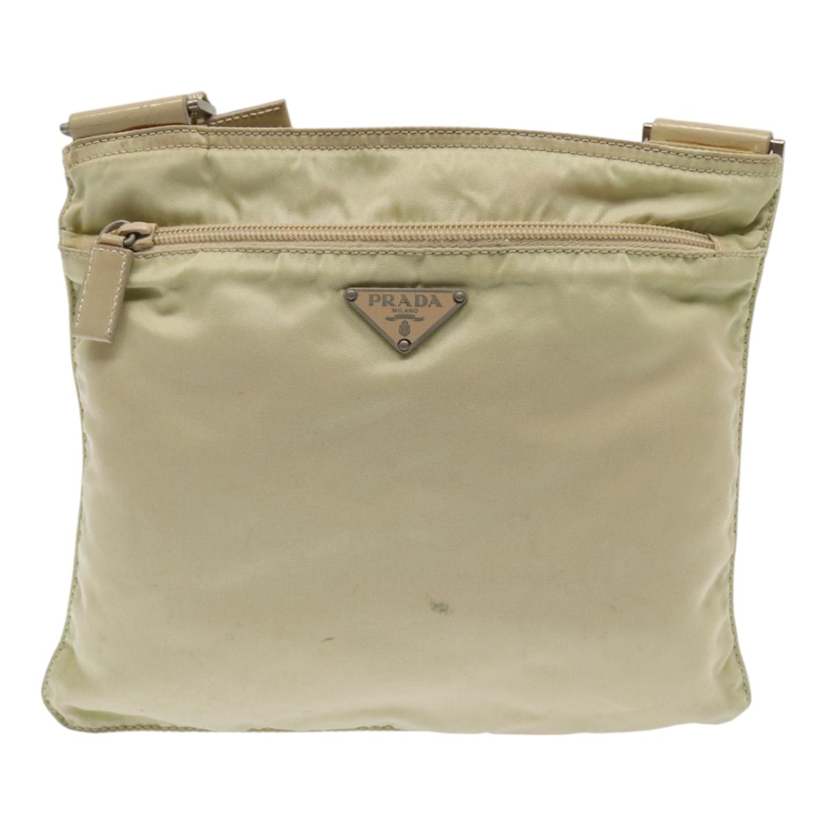 Prada Tessuto Beige Canvas Shoulder Bag Authentic