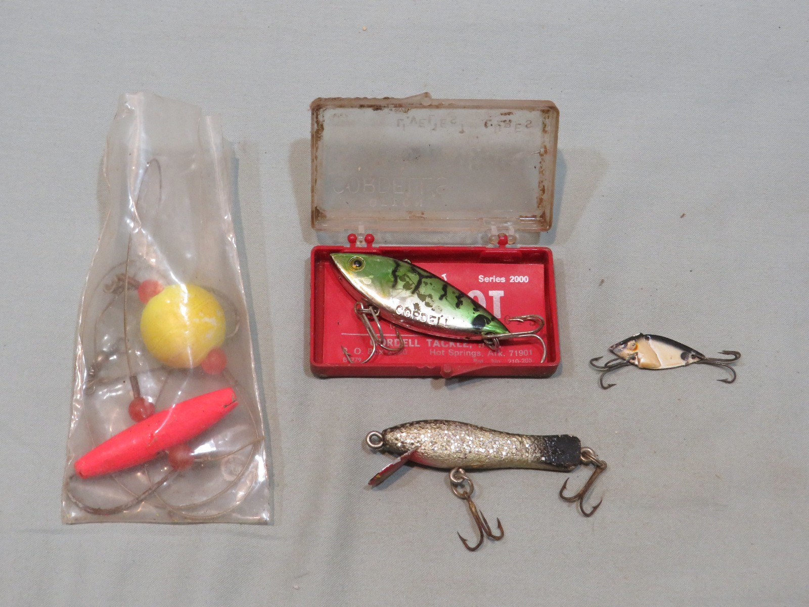 Vintage Miscellaneous Fishing Lures, Cotton Cordell Spot, Rig w/Floats ...