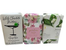 Lot of 3 asquith & somerset Jasmine, Garden Rose,White Chocolate Martini Barsoap
