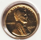 Rare Old Antique 1937 US Lincoln 24k Gold Plated Cent Penny Collection Coin USA