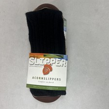 Acorn Slippers Sock Alternatives Men Size Small 7.5 Brown Black Wool Leather