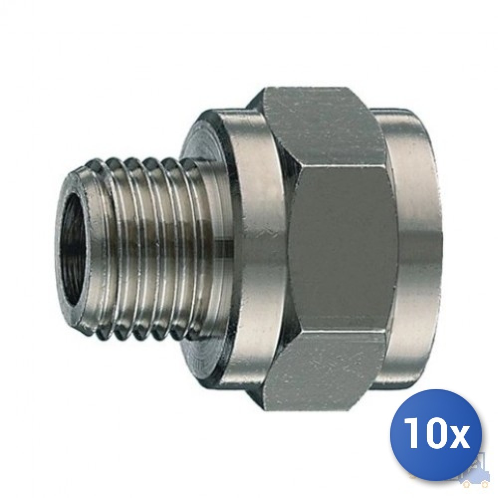 10x Riduzione Maschio Femmina Tipo B 33/R7B 1/4M x 3/8F Ottone Nichelato