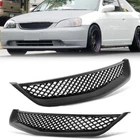 For 2001-2003 Honda Civic Coupe/Sedan JDM Type R Front Bumper Mesh Hood Grille