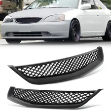 For 2001-2003 Honda Civic Coupe/Sedan JDM Type R Front Bumper Mesh Hood Grille
