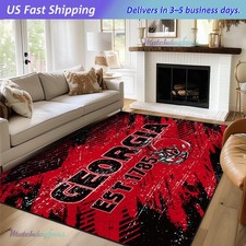 Georgia Football Rugs 5'x7' Bedroom Room Carpet Non-Slip Washable Area Rug