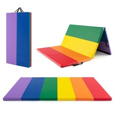 COSTWAY Gymnastics Mat Tri-Fold Thick Tumbling Mat 180 cm x 120 cm x 4 cm