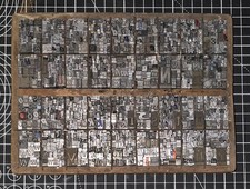 Old Wooden Adana Letterpress Type Tray Full of Old Printing Type