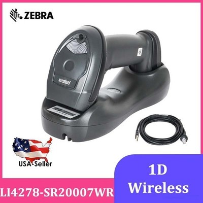 Zebra Symbol LI4278-SR20007WR USB Wireless 1D Handheld Barcode Scanner w/ Cradle