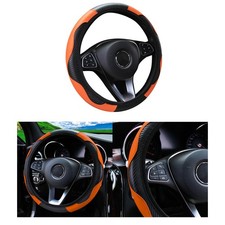 Couslcd Car Steering Wheel Cover, 15 inch Carbon Fiber Microfiber PU Leather ...