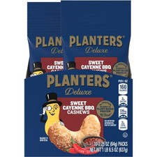 Sweet Cayenne Barbecue Cashews, Party Snacks, Plant Based 5g Protein, 2.25 oz
