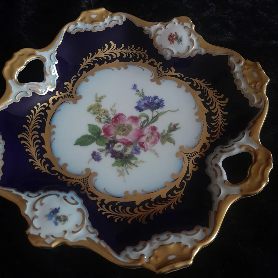 AK Kaiser * PRUNKTELLER/SCHALE*Royal*Echt Kobalt * Neuwertig * - Bild 2 von 4