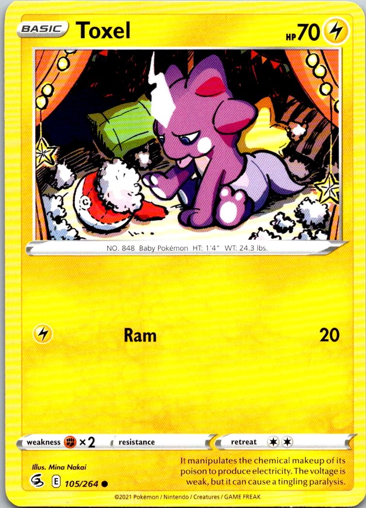 Pokemon Toxel (105) Normal Common SWSH08: Fusion Strike 105/264 NM