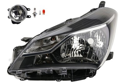 Scheinwerfer Halogen passend für Toyota Yaris XP13 17- H4 L + Nebel+ Leuchtmitt.