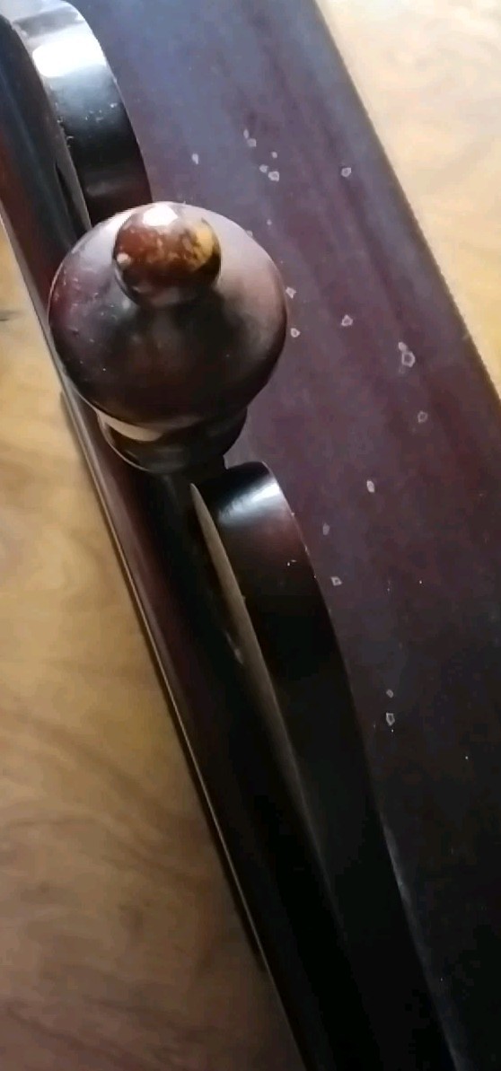 Vintage Victorian Cherry Wood and Glass Wall Display Case Curio Cabinet Mirrored