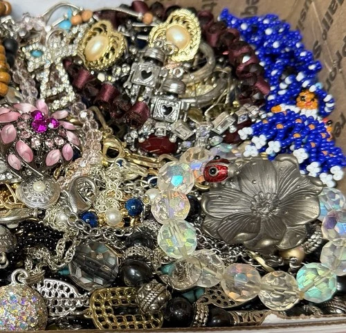Vintage & Modern Some Signed Costume Jewelry Lot Full Small Priority Box # 130
