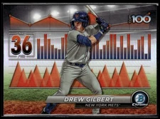 2024 Bowman Chrome Prospects Top 100 Drew Gilbert New York Mets #BTP-36