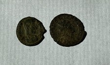 ancient roman coins uncleaned Actually, the left is Roman, 4-th centu