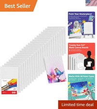 Canvases for Painting - Pack of 24, 5 x 7 Inch Blank White Canvas Boards - 10...