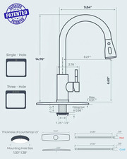 Kitchen Faucets with Pull down Sprayer, Brushed Nickel, High Arc Single Handl...