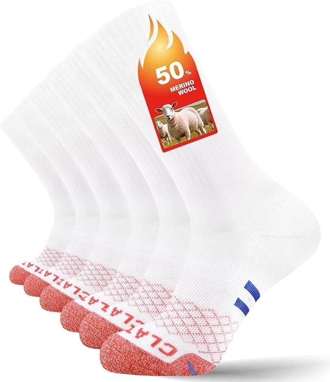 3 Pairs Merino Wool Thermal Socks ,Cushioned Performance Sport Socks- M