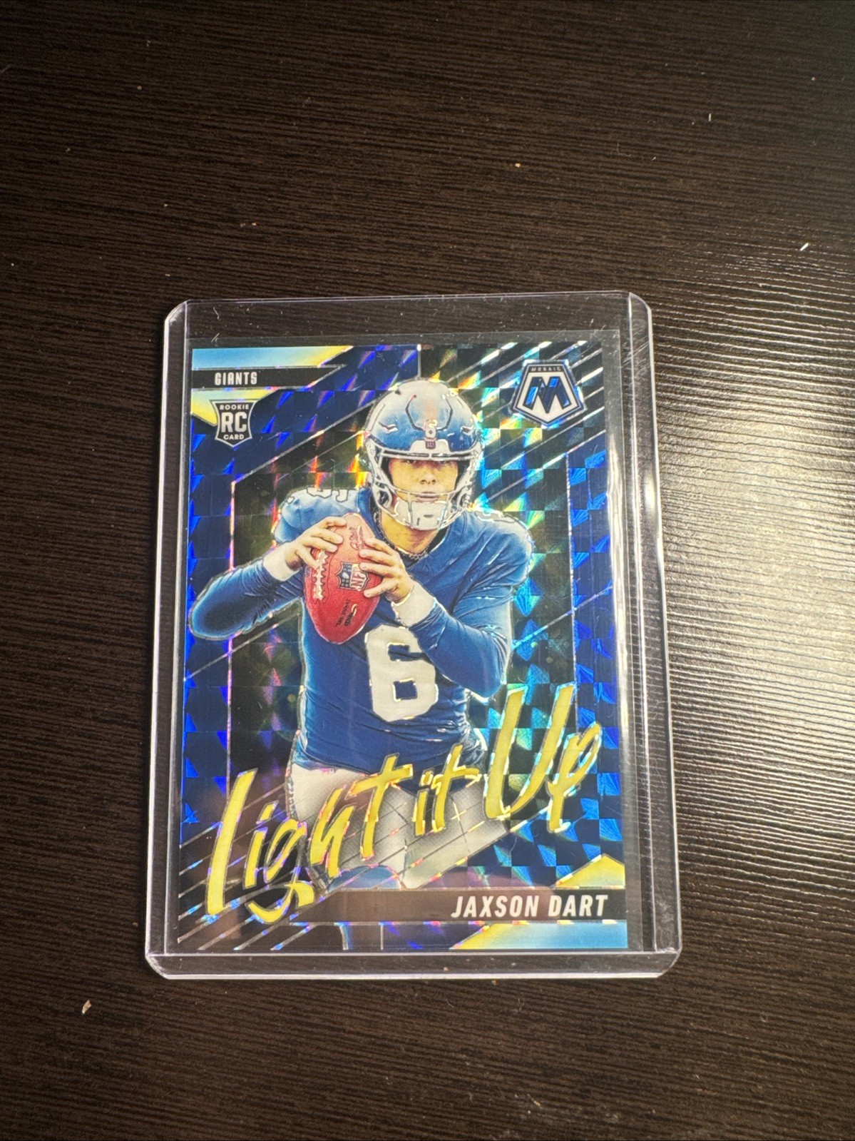 Panini Mosaic 2025 Jaxson Dart Rookie Light It Up Blue Color Match /99