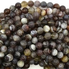 AA Natural Botswana Agate Round Beads Gemstone 15" Strand 4mm 6mm 8mm 10mm S1