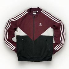 Adidas Originals Track Jacket Bordeaux Beige Schwarz 3-Stripes Größe 32 XxS