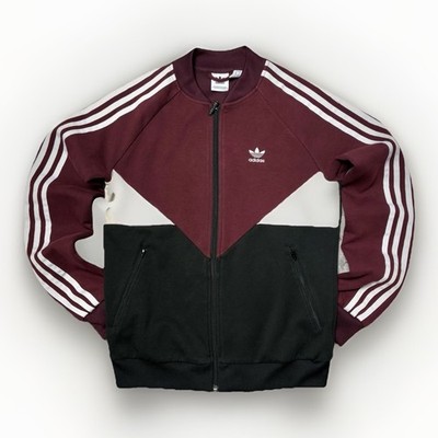 Adidas Originals Trainingsjacke Bordeaux Beige Schwarz Größe 32 XXS / XS